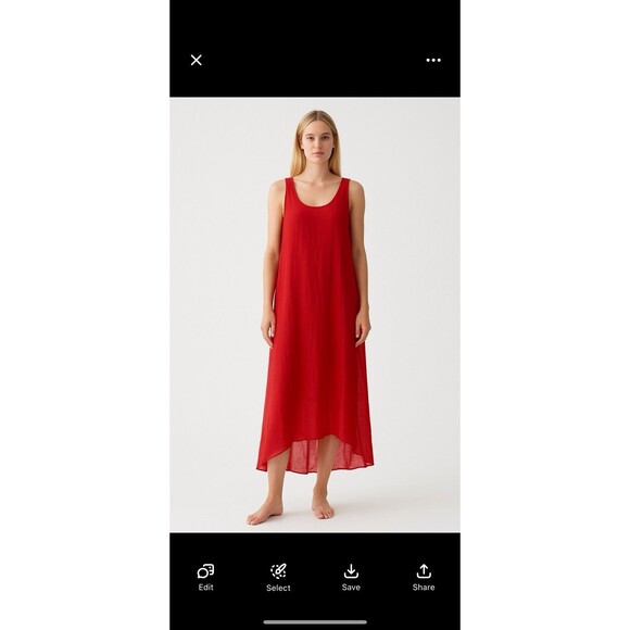 Stark X Dress Womens Size Medium Linen Midi Tank Pink Breathable Chic - Picture 7 of 8